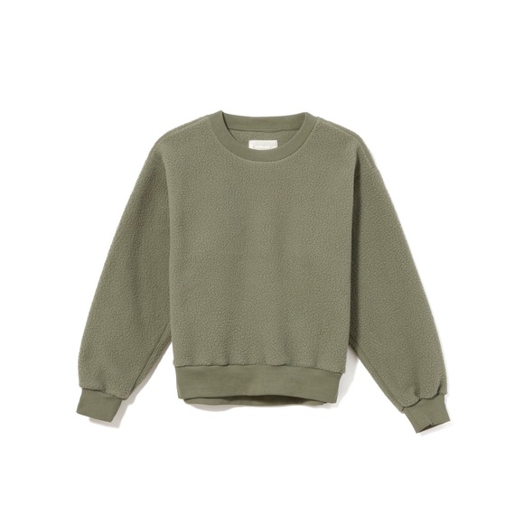 Everlane Tops - Everlane Renew Fleece Sweatshirt Green